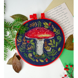 Cross-stitch kits with Hoop Included Forest handsome 17x17 cm AAHM-071