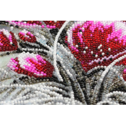 Main Bead Embroidery Kit Red emerald (Flowers) Abris Art AB-854