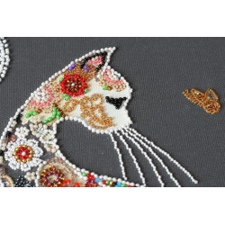 Hauptperlen-Stickset Katze und Motte (Dekoszenen) Abris Art AB-794
