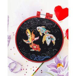 Cross-stitch kits with Hoop Included In gentle waves 15x15 cm AAHM-059