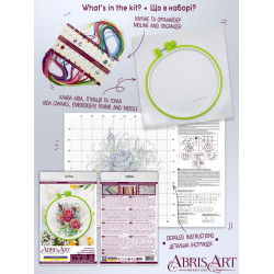 Cross-stitch kits with Hoop Included Spring roses 15x15 cm AAHM-057