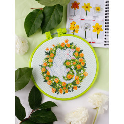 Cross-stitch kits with Hoop Included Sunny tenderly 15x15 cm AAHM-038