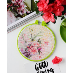 Cross-stitch kits with Hoop Included Tender spring 15x15 cm AAHM-042