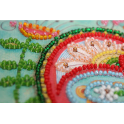 Mini Bead embroidery kit Summer heart Abris Art AM-204
