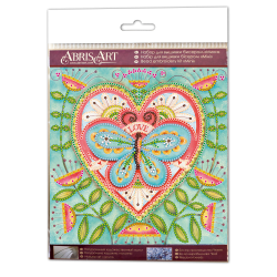 Mini Bead embroidery kit Summer heart Abris Art AM-204