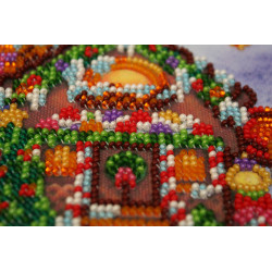 Mini Bead embroidery kit Gingerbread house Abris Art AM-174