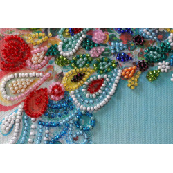 Mini Bead embroidery kit Colored tail 15x15 cm AM-187