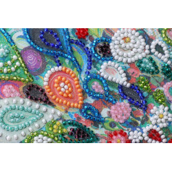 Mini Bead embroidery kit Colored tail 15x15 cm AM-187