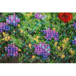 Mini Bead embroidery kit Wild field 15x15 cm AM-172