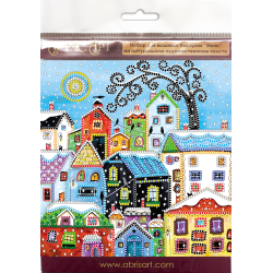 Mini Bead embroidery kit Bright houses Abris Art AM-146