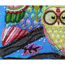 Mini Bead embroidery kit Night couple 15x15 cm AM-150