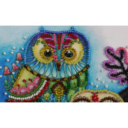 Mini Bead embroidery kit Night couple 15x15 cm AM-150