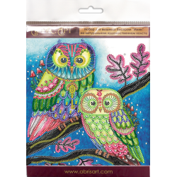 Mini Bead embroidery kit Night couple 15x15 cm AM-150