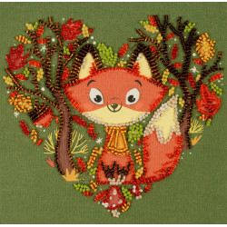 Main Bead Embroidery Kit Red fox (Animals) 15x15 cm AM-243
