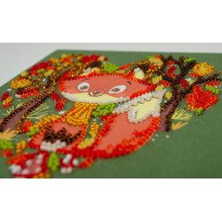 Main Bead Embroidery Kit Red fox (Animals) 15x15 cm AM-243