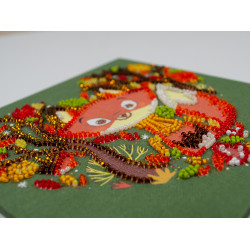 Main Bead Embroidery Kit Red fox (Animals) 15x15 cm AM-243