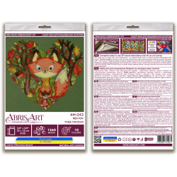 Main Bead Embroidery Kit Red fox (Animals) 15x15 cm AM-243