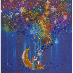 Mid-sized bead embroidery kit Dreamer 20x20 cm AMB-092