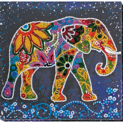 Mittelgroßes Perlenstickset Indischer Elefant (Tiere) Abris Art AMB-046