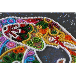 Mid-sized bead embroidery kit Indian elephant (Animals) 20x20 cm AMB-046