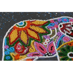 Mid-sized bead embroidery kit Indian elephant (Animals) 20x20 cm AMB-046