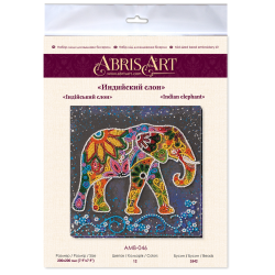 Mid-sized bead embroidery kit Indian elephant (Animals) 20x20 cm AMB-046