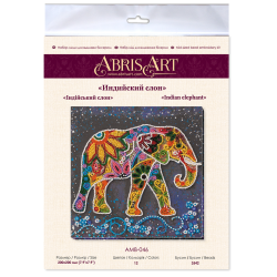 Vidutinio dydžio karoliukų siuvinėjimo rinkinys Indijos dramblys (Animals) Abris Art AMB-046
