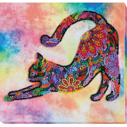 Mid-sized bead embroidery kit Playful kitten (Animals) Abris Art AMB-060