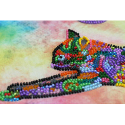 Набор для вышивания бисером среднего размера Игривый котёнок (Животные) Абрис Арт АМБ-060