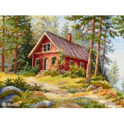 Rote Hütte im Wald 30x39,5 SK254