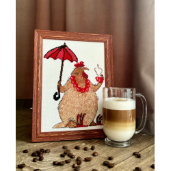 Cross stitch kit - Aine collection "Coffee Break" 15 x 21 cm SRA1005