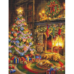Cross stitch kit "Christmas Cabin" 25x33cm SLETIL8106