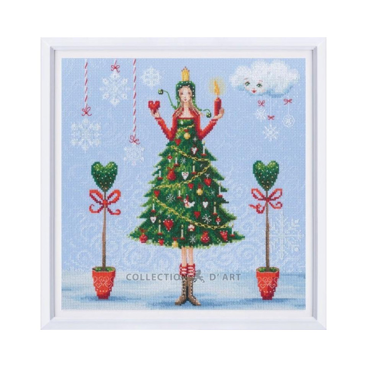 Kreuzstich-Set "Dame in einem grünen Kleid" RTOM1007