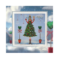 Kreuzstich-Set "Dame in einem grünen Kleid" RTOM1007