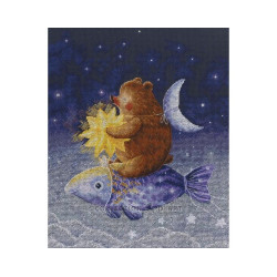 Kreuzstichset „Auf einem magischen Fisch reiten“ RTOM947