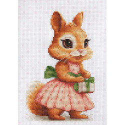 Cross Stitch Kit "The Squirrel's Gift" 10x17cm SB1414