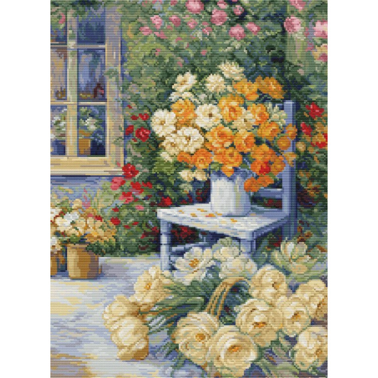 Cross Stitch Kit "Garden Corner" 27x36,5cm SBU5056