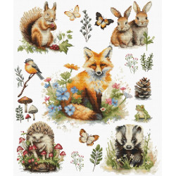 Cross Stitch Kit "Forest Animals" 30x36cm SBU5057