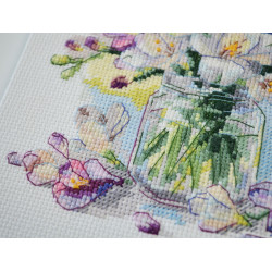 Cross stitch kit The first bouquet 17x17 cm AAH-228