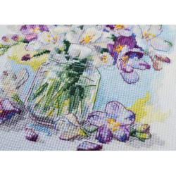 Cross stitch kit The first bouquet 17x17 cm AAH-228