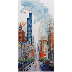 Cross stitch kit Big city life (Landscape) 50x25 cm AAH-219