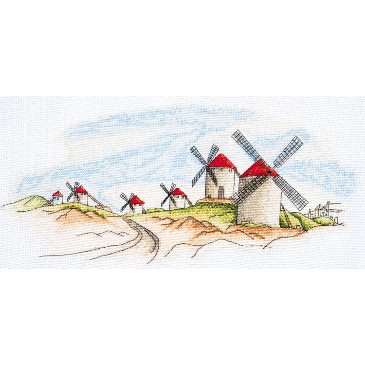 Cross stitch kit Windmills 39x18 cm AAH-111