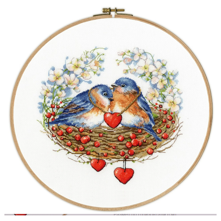 Embroidery kit Birds in the nest 30x30 cm S/RS024