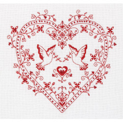 Набор для вышивки крестом "Сердце с голубями" PSO-1403