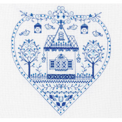Набор для вышивки крестом "Синее сердце" PSO-1402