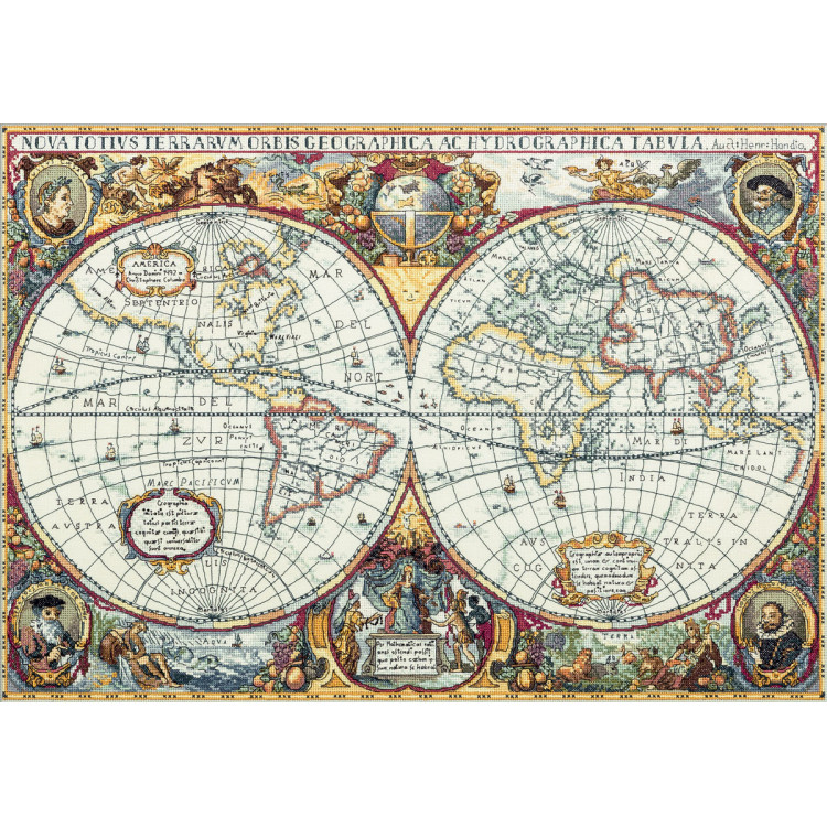 Cross stitch kit PANNA "Geographic map of the world" PPZ-1842