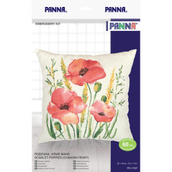 Cross stitch kit PANNA "Cushion front. Scarlet poppies" PPD-7337