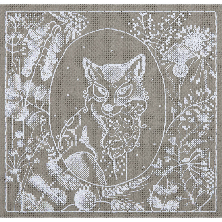 Cross stitch kit PANNA "White lace. Fox" PJ-1950