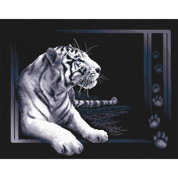 Набор для вышивки крестом "Белый тигр" PJ-0277