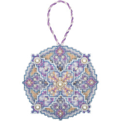 Набор для вышивки крестом "Елочная игрушка. Фиолетовый шар" PIG-7366